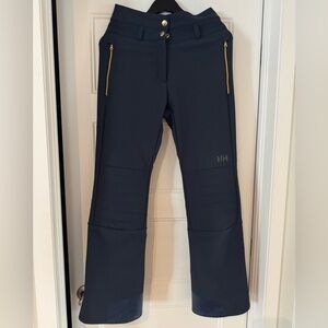Helly Hansen AVANTI Navy Ski Pants with Gold Zipper Accents